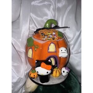 Hello Kitty BlueSky Clayworks Halloween Pumpkin House Cookie Jar 2024 HTF Rare‎